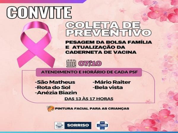 Sorriso: Pesagem do Bolsa Família, atualização vacinal e coleta de preventivo serão realizadas pelo município no próximo sábado (07.10)